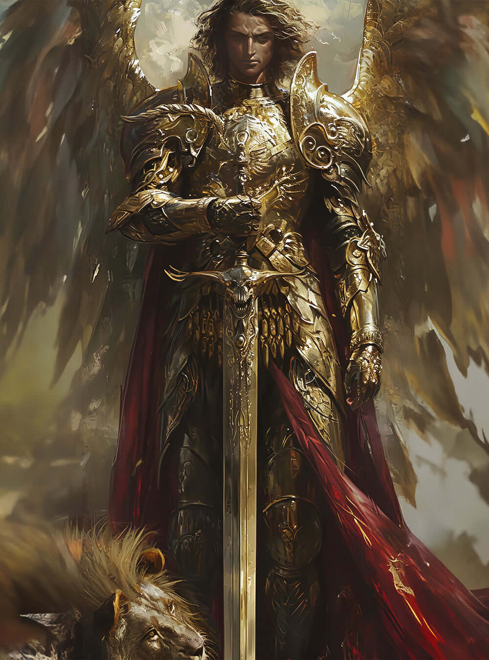 Warrior 2024 Angel, original Christian art not a print.