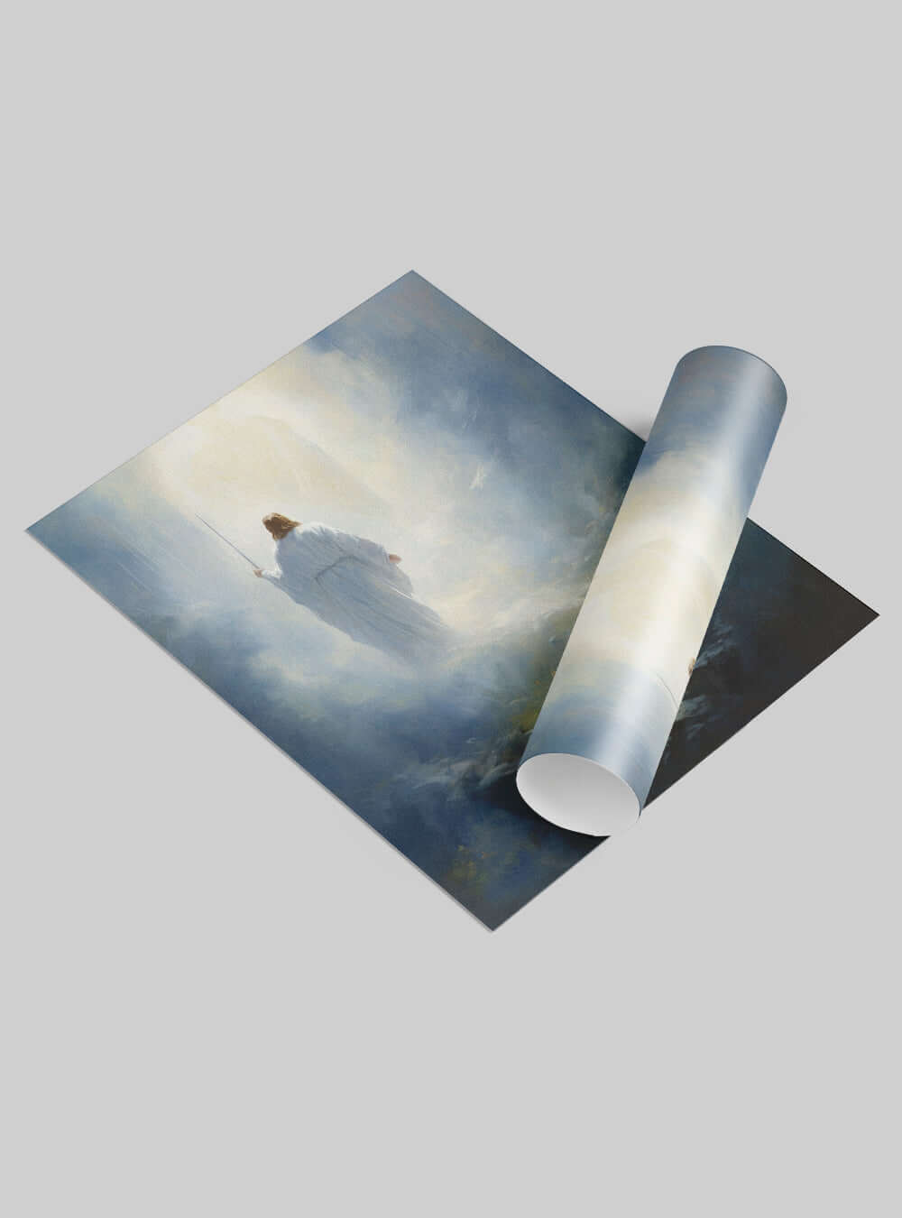 Psalm 16:8 Ethereal Light Artwork - Christian Home Decor Poster Print