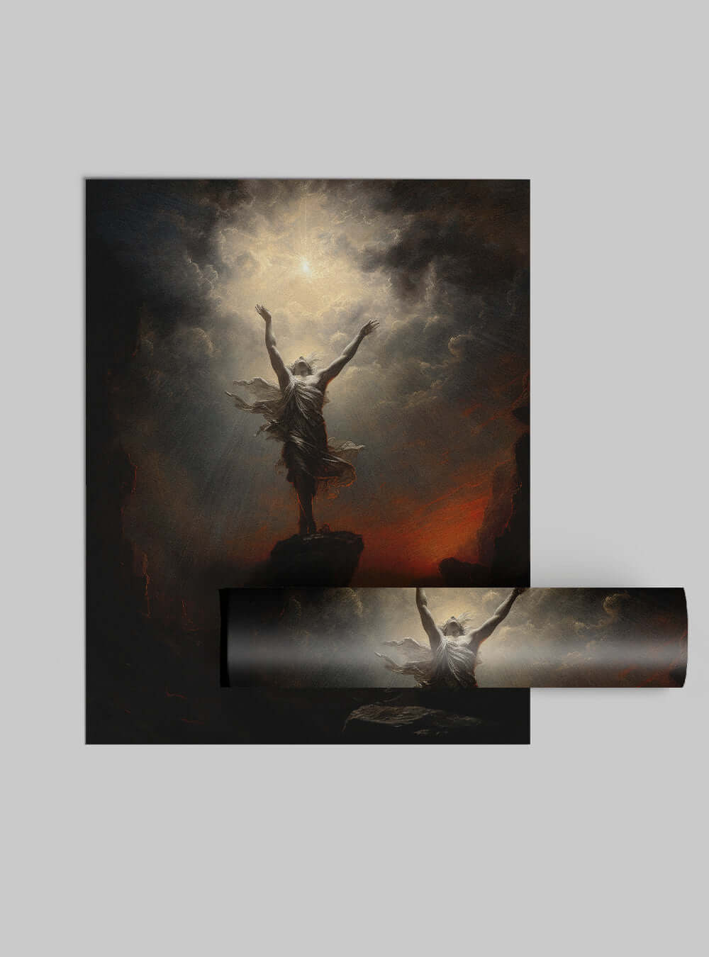 1 Corinthians 10:13 Angelic Light Embrace Christian Poster Print