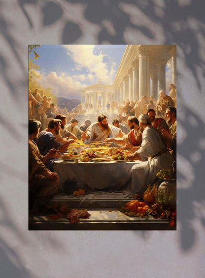 1 Corinthians 10:31 Banquet Scene - Christian Home Decor Poster Print