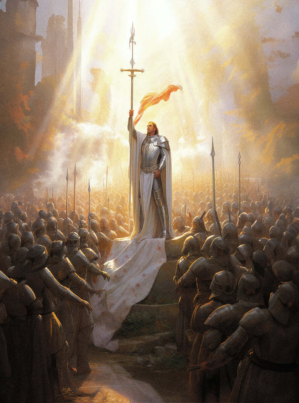 1 Corinthians 16:13 | Radiant Leader Scene | Christian Artwork Poster Print