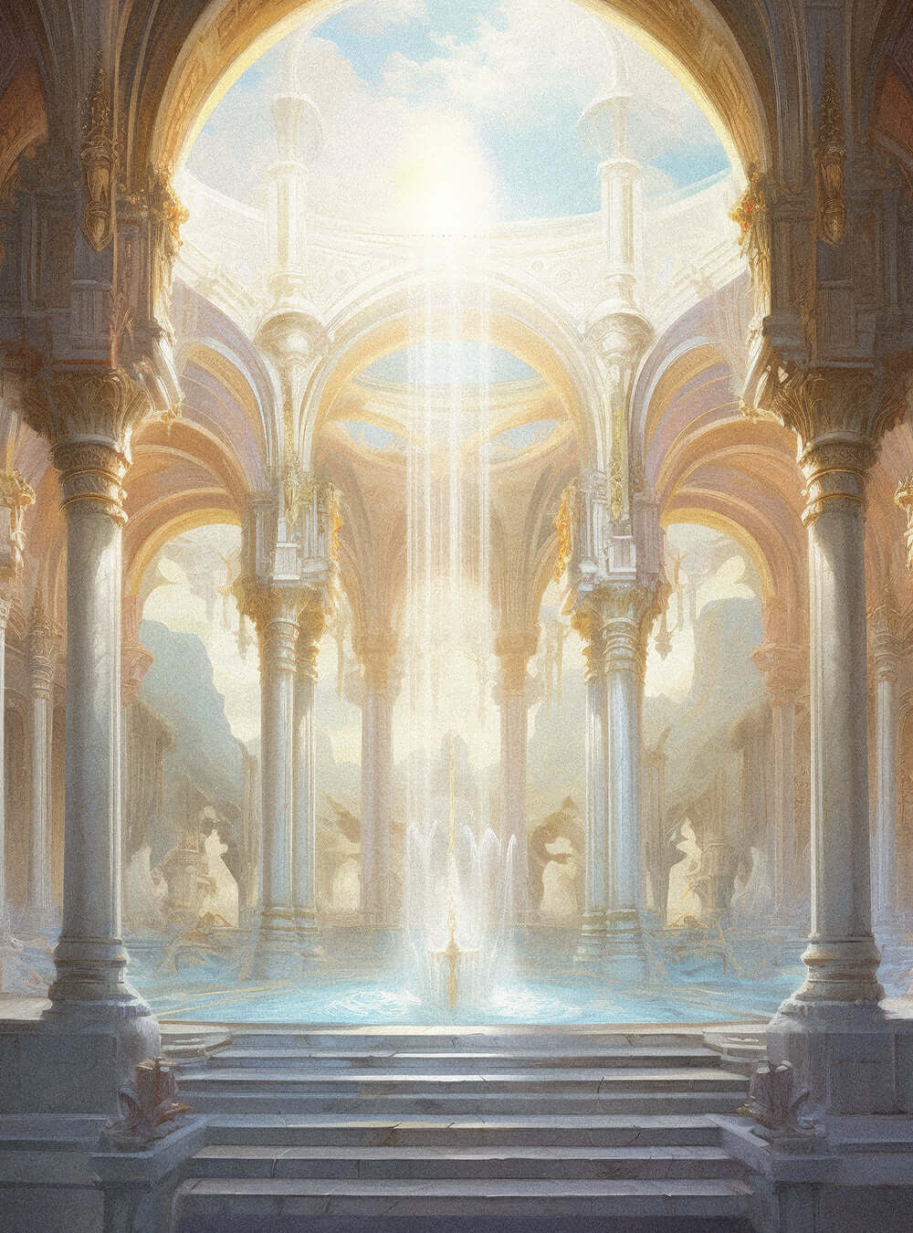 1 Corinthians 3:16 - Sunlit Fountain - Scripture Art Poster Print