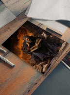 1 Corinthians 3:17 Scholar Amidst Flames Christian Art Poster Print