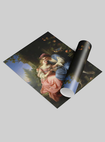 1 John 2:16 Romantic Garden Encounter - Sacred Art Poster Print