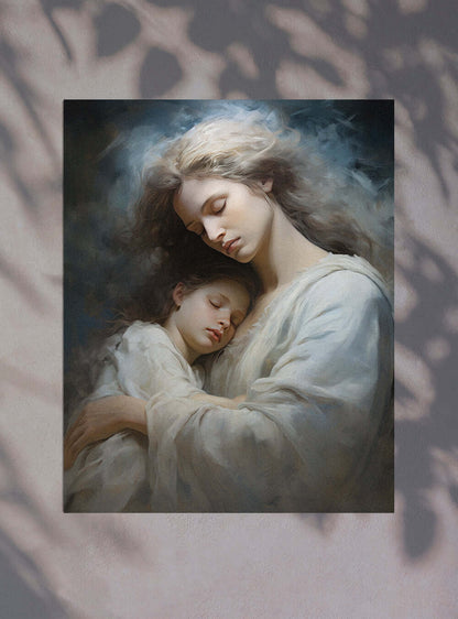 1 John 4:12 Embrace - Christian Painting Poster Print