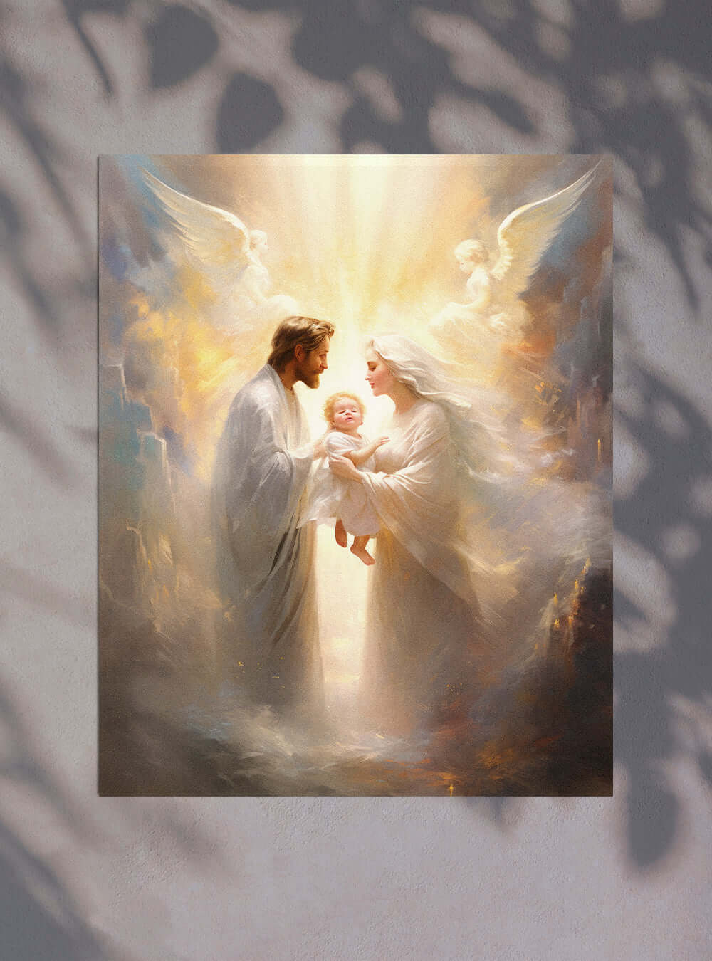 1 John 4:7 Angelic Embrace - Christian Home Decor Poster Print