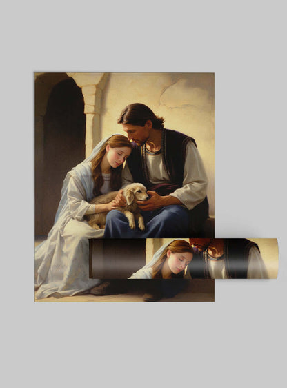 1 John 5:3 Serene Embrace Modern Christian Art Poster Print