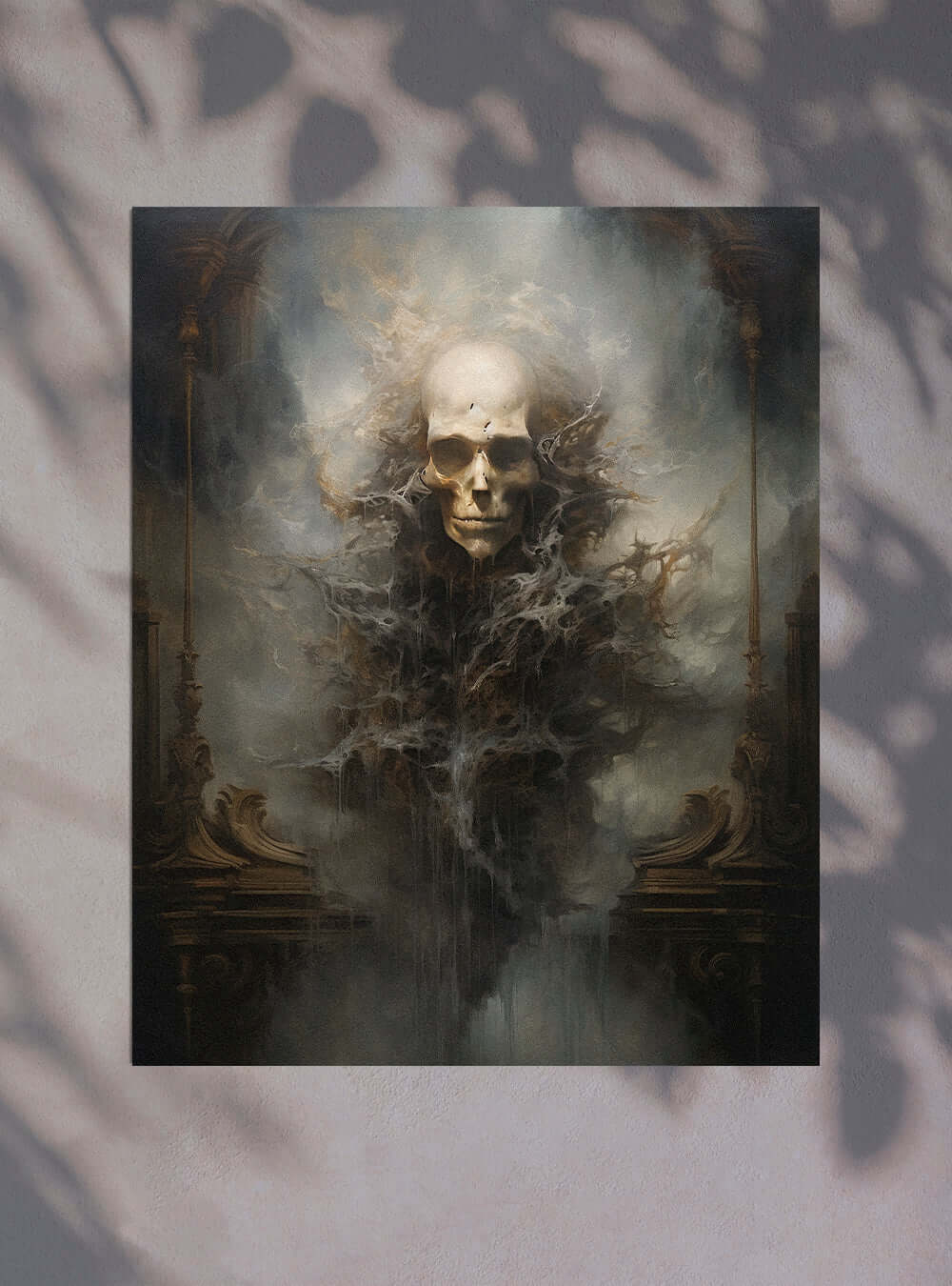 1 Peter 1:9 Skull in Mist - Bible Verse Wall Poster Print