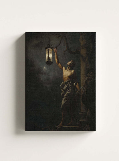 1 Corinthians 13:6 Lantern Bearer Canvas - Bible Scripture Print