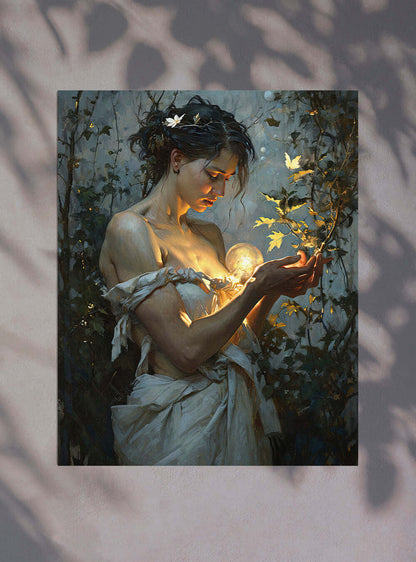 1 Corinthians 13:8 Ethereal Light Woman Christian Posters by Holysteller