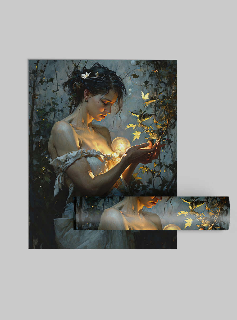 1 Corinthians 13:8 Ethereal Light Woman Christian Posters by Holysteller