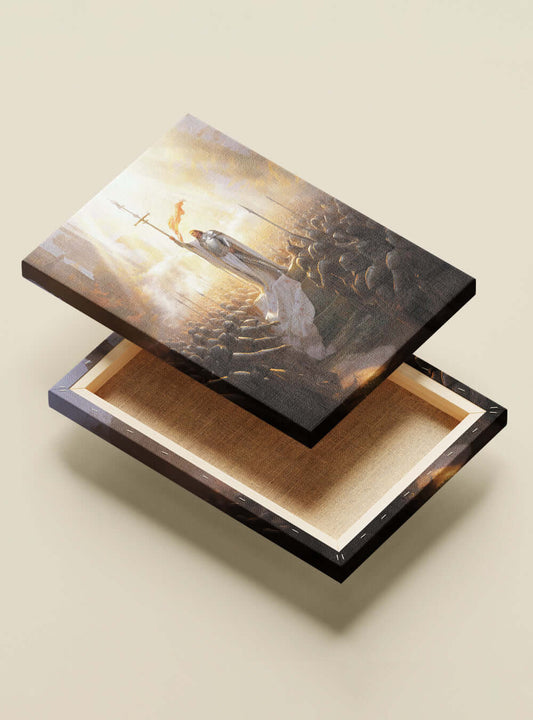 1 Corinthians 16:13 | Radiant Leader Scene | Christian Artwork Canvas Print