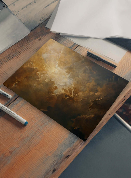 1 Corinthians 16:14 Christian Painting: Heavenly Light Inspirational Bible Art Print