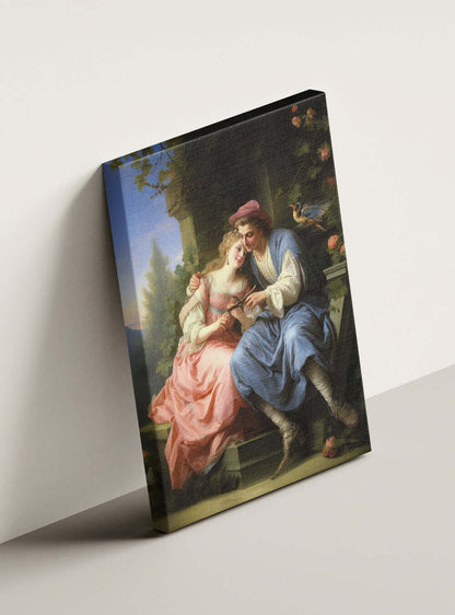 1 John 2:16 Romantic Garden Encounter - Sacred Art Canvas Print