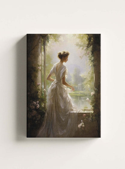 1 John 3:16 Ethereal Lady Lake Christian Canvas Art Print