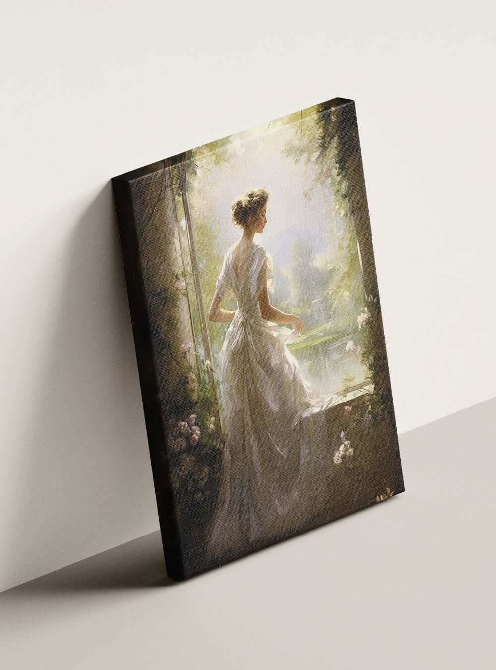 1 John 3:16 Ethereal Lady Lake Christian Canvas Art Print