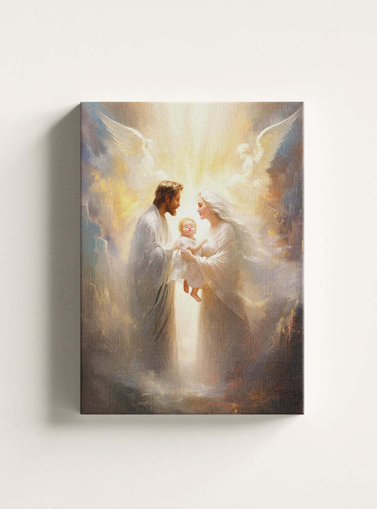 1 John 4:7 Angelic Embrace - Christian Canvas Art Print