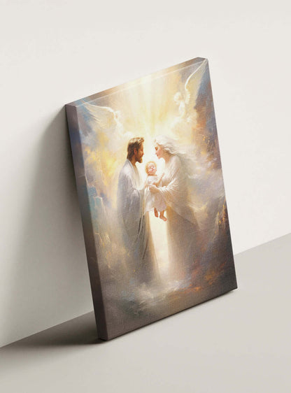 1 John 4:7 Angelic Embrace - Christian Canvas Art Print