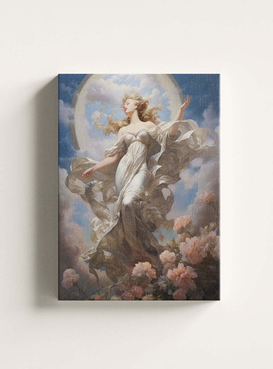 1 John 5:4 Angelic Figure Art Bible Verse Canvas Print