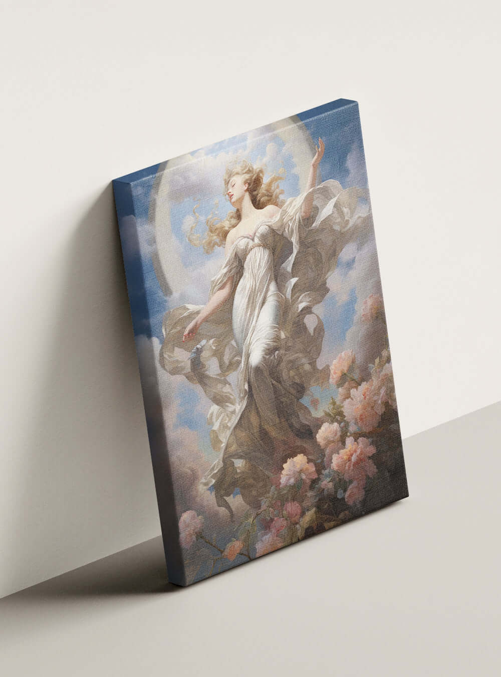 1 John 5:4 Angelic Figure Art Bible Verse Canvas Print