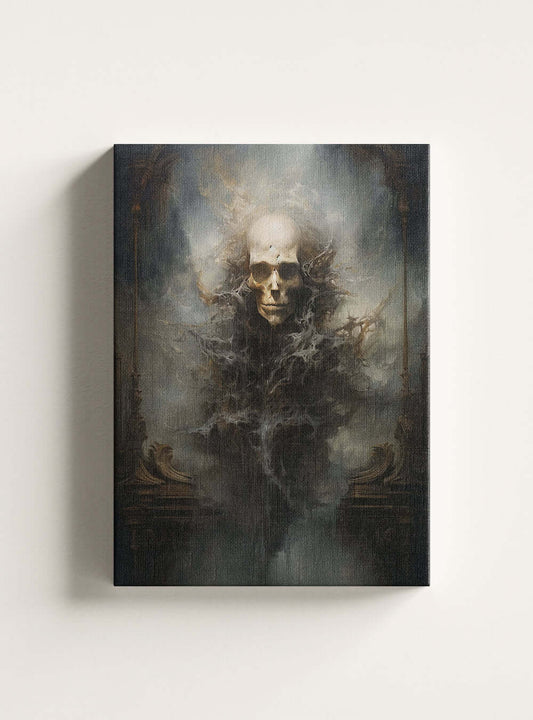 1 Peter 1:9 Skull in Mist - Bible Verse Canvas Print