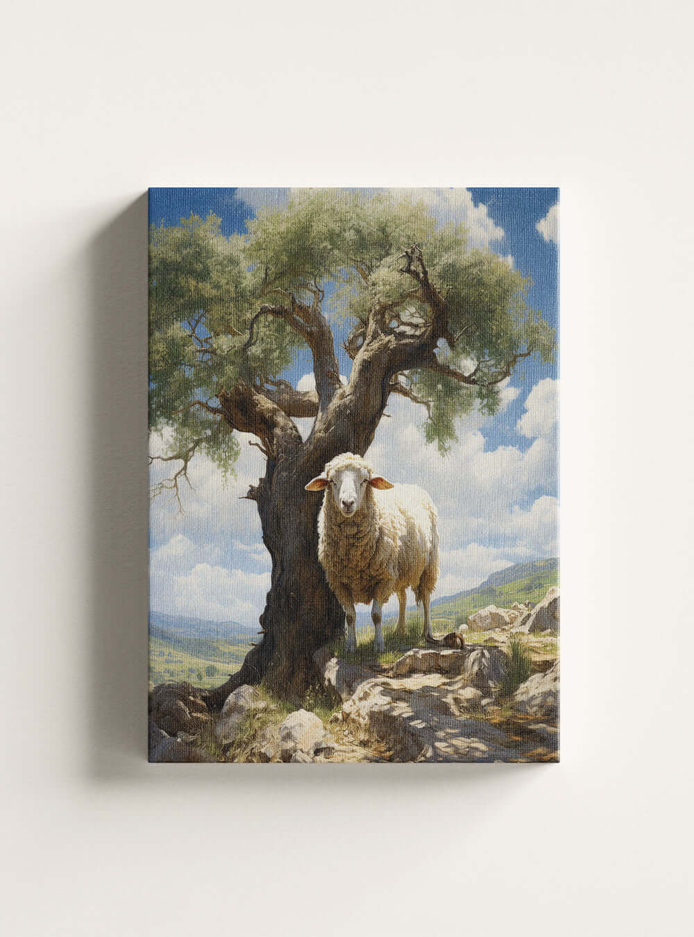 1 Peter 2:24 Pastoral Sheep Scene - Modern Christian Canvas Print