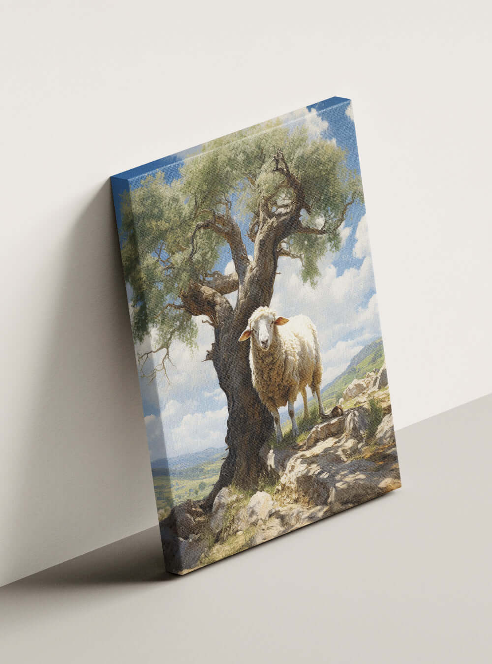 1 Peter 2:24 Pastoral Sheep Scene - Modern Christian Canvas Print