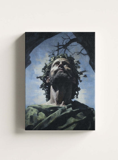 1 Peter 3:18 Canvas | Serene Portrait | Sacred Art Print