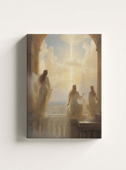 1 Thessalonians 4:14 Angelic Vista Christian Wall Canvas Print