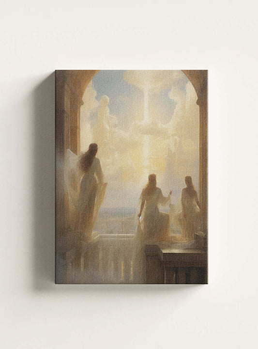 1 Thessalonians 4:14 Angelic Vista Christian Wall Canvas Print