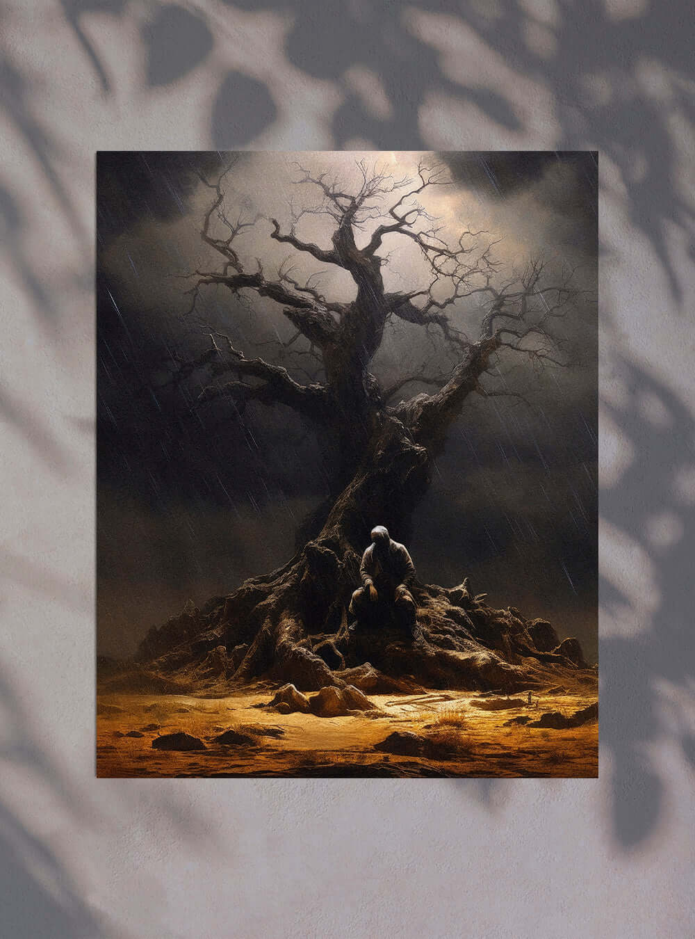 2 Corinthians 1:4 | Figure Beneath Skies | Christian Artwork Poster Print