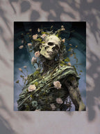 2 Corinthians 12:9 Enigmatic Floral Skull | Christian Decor Poster Print