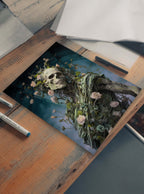 2 Corinthians 12:9 Enigmatic Floral Skull | Christian Decor Poster Print