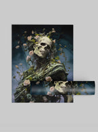 2 Corinthians 12:9 Enigmatic Floral Skull | Christian Decor Poster Print