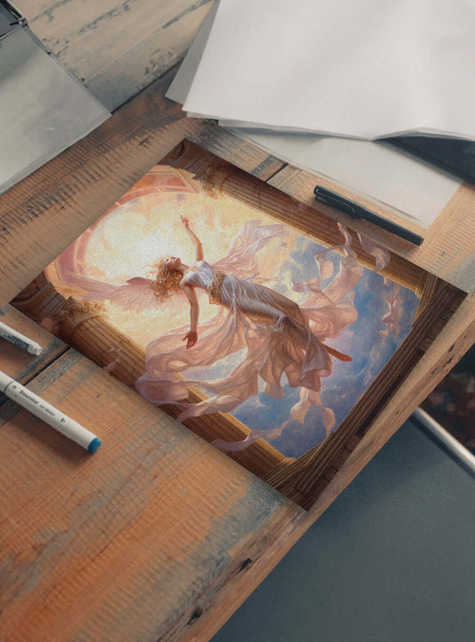 2 Corinthians 3:17 - Angelic Ascension - Bible Art Poster Print