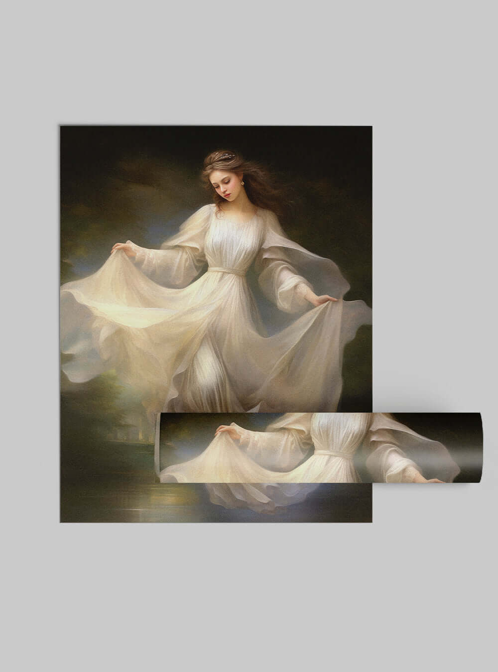 2 Peter 1:3 - Dreamy Lady Bible Art Poster Print