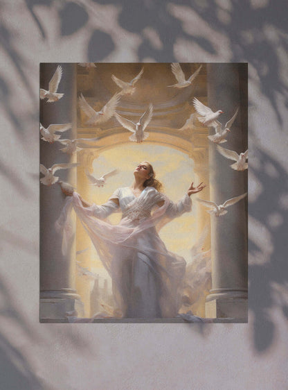 2 Peter 1:5 Angelic Figure Sacred Art Poster Print