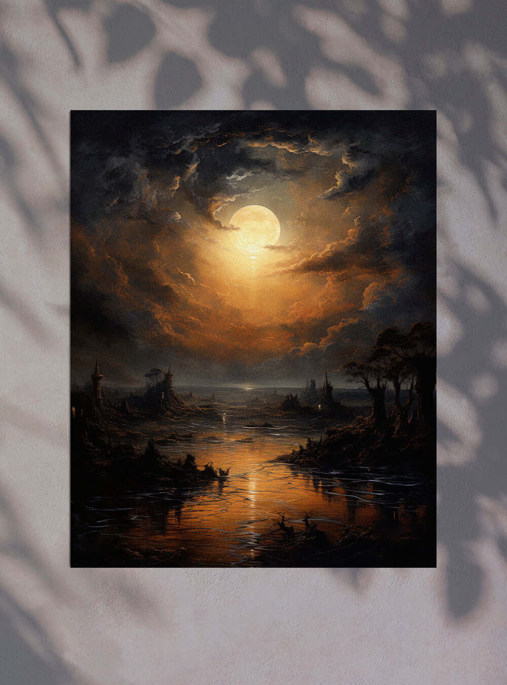 2 Peter 3:10 - Majestic Moonlit Landscape - Christian Art Poster Print