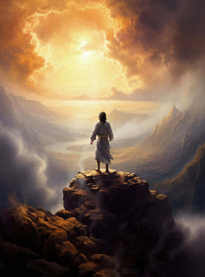 2 Samuel 22:31 Sunrise Figure Christian Painting Poster Print