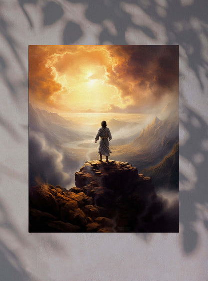 2 Samuel 22:31 Sunrise Figure Christian Painting Poster Print