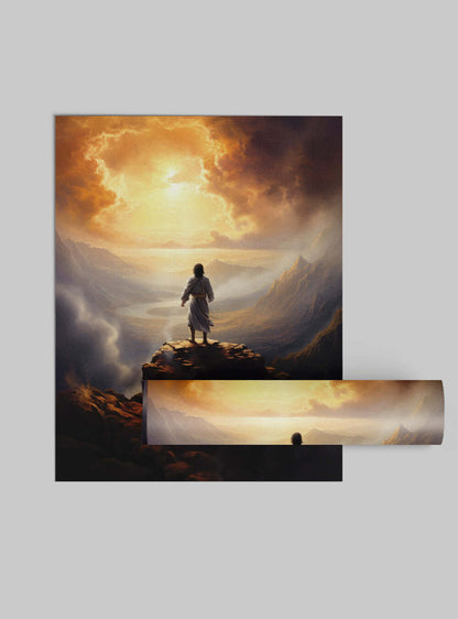 2 Samuel 22:31 Sunrise Figure Christian Painting Poster Print