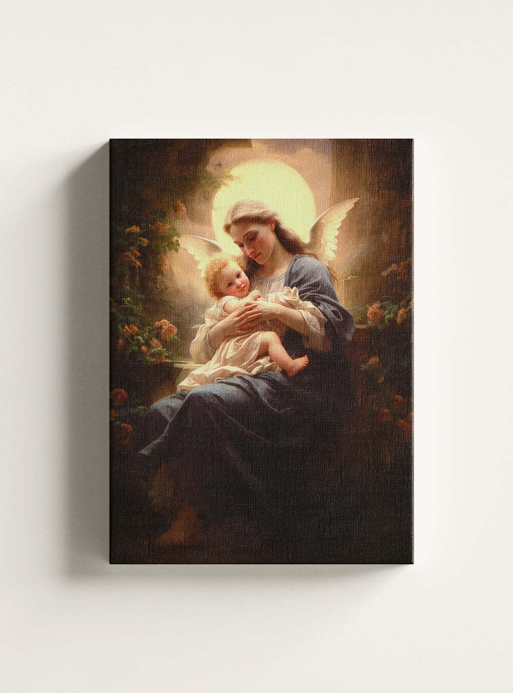 2 Corinthians 1:3 Angelic Embrace Bible Art Canvas Print