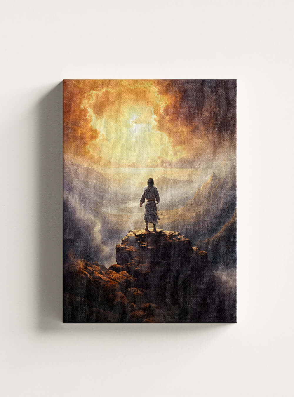 2 Samuel 22:31 Sunrise Figure Christian Painting Canvas Print