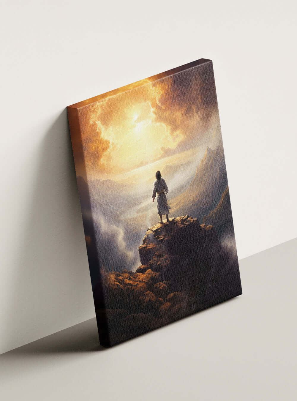 2 Samuel 22:31 Sunrise Figure Christian Painting Canvas Print