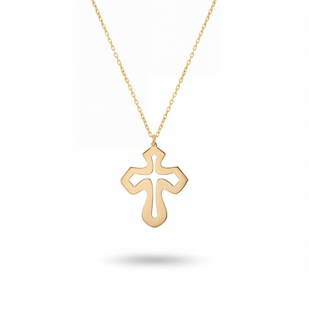 Cross Necklace Gold Vermeil over Sterling Silver