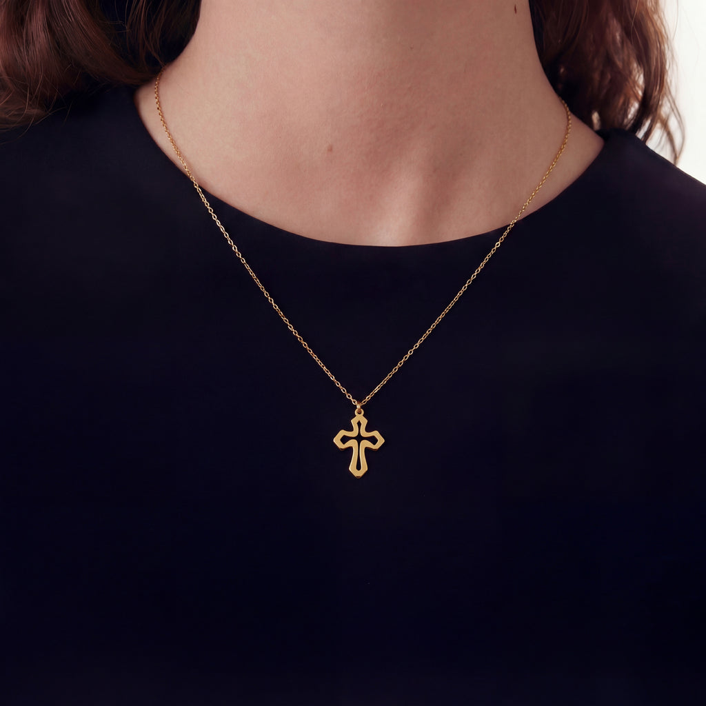 Cross Necklace Gold Vermeil over Sterling Silver