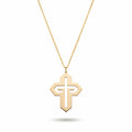 Geo Cross Sterling Silver Necklace in Gold Vermeil