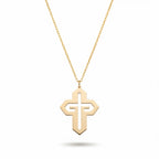 Geo Cross Sterling Silver Necklace in Gold Vermeil