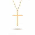 Minimalist Sterling Silver Cross Necklace in Yellow Gold Vermeil
