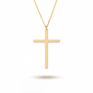 Sterling Silver Minimalist 14K Gold Plated Cross Necklace